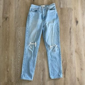 Madewell classic straight jeans, 30T